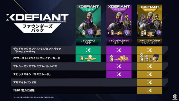 【Xdefiant】ローンチ限定パックの内容まとめ